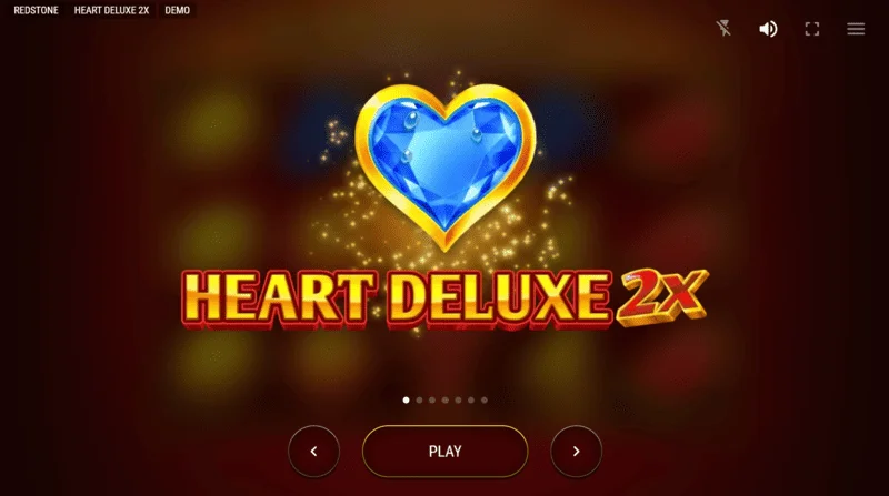 Heart Deluxe 2x - Glavni meni i početni ekran slota